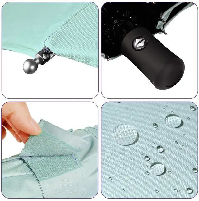 Alt view image 5 of 6 - Travel Umbrella Compact Folding Sun Umbrellas Lighweight Auto Open Close for Women Parasol Mint Green