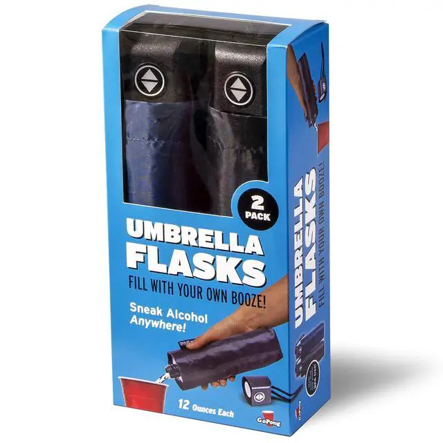 Alt view image 7 of 7 - Rain or Shine Umbrella Flask 2 Pack (24 oz Total) - Hidden Alcohol Travel Flasks - Secret Liquor Containers for Theme Parks, Cruises, and Sports Events Includes Funnel & Spout