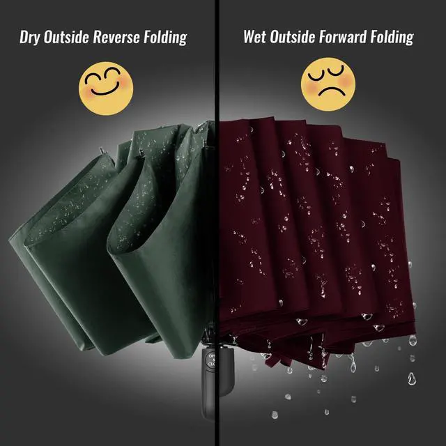 Alt view image 4 of 7 - Conlun Travel Inverted Umbrella Compact Windproof- Automatic reverse Umbrellas for Rain - Folding Portable 46inch Span, 10 Ribs Large Umbrella