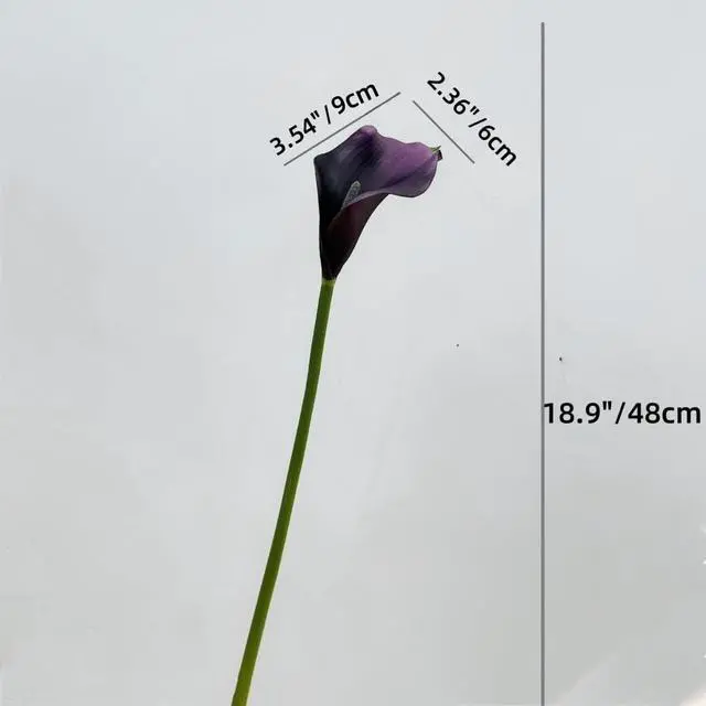 Alt view image 2 of 5 - Artificial Calla Lily Flowers, 18.9" Faux Calla Lilies Artificial Flowers Centerpiece Decor for Home Office&Home Decor (6, Purple)