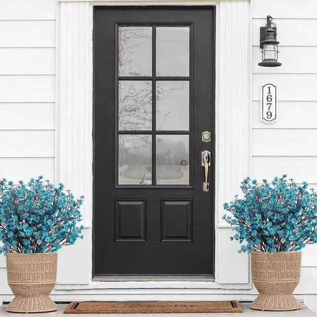 Alt view image 4 of 7 - 8Pcs Babys Breath Artificial Flowers Silk,Real Touch Peacock Blue Bouquets Flowers for Vase Home Office Wedding Spring Winter Indoor Outdoor Centerpiece Table Mother's Day Decorations