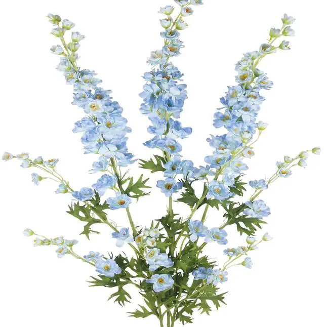 Main image of 3 Pcs Delphinium Artificial Flowers Bulk 35" Long Stem Silk Larkspur Flowers Blue Artificial Snapdragon Flower Stems Faux Bouquets for Tall Vase Floral Arrangements Home Outdoor Wedding Decor