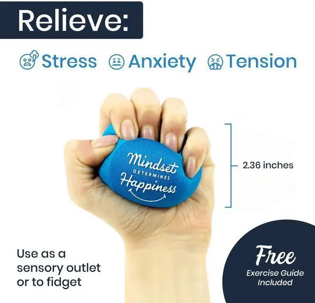 Alt view image 3 of 7 - Stress Balls - Hand Therapy Relief for Anxiety, Fidget, Tension, Exercise Strengthener - Motivational Toys for Adults & Kids - Set of 2 (Crystal Blue, Ocean Blue)