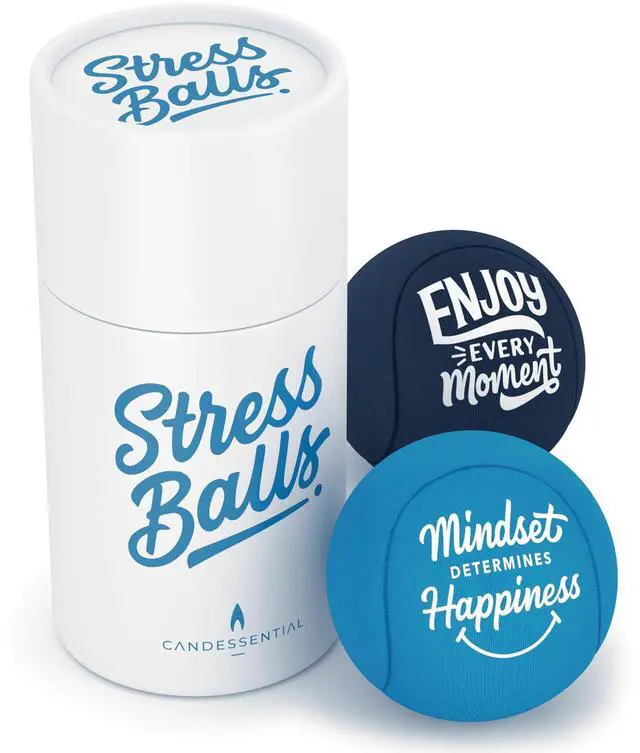 Main image of Stress Balls - Hand Therapy Relief for Anxiety, Fidget, Tension, Exercise Strengthener - Motivational Toys for Adults & Kids - Set of 2 (Crystal Blue, Ocean Blue)