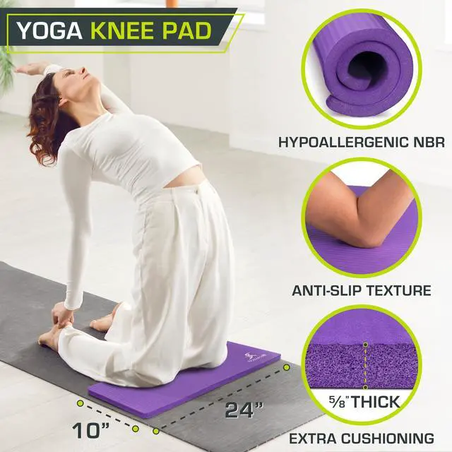 Alt view image 2 of 6 - Extra Thick Yoga Knee Pad and Elbow Cushion 15mm (5/8) Fits Standard Mats for Pain Free Joints in Yoga, Pilates, Floor Workouts