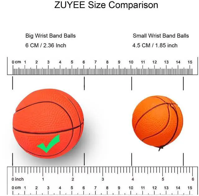 Alt view image 2 of 7 - 4/8/16 Pack 2.36 Inch Wrist Return Balls Wristband Ball Rubber Rebound Bouncy Sport Ball (Basketball, Baseball, Soccer,Tennis) on Elastic String Wrist Exercise or Play,Gift Toy for Kids Teens Adults