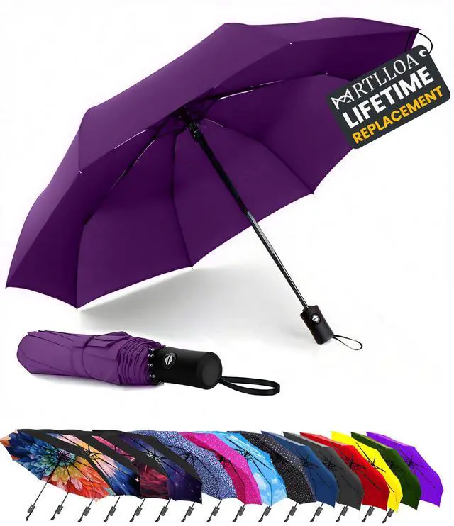 Main image of Travel Essentials Mini/Compact Umbrella for Purse - Small Lightweight, UV Sun Protection, Tiny Umbrella for Men/Women/Kids(42 inch,Purple)