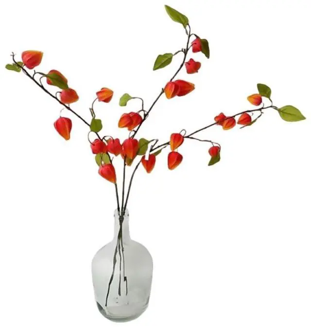 Main image of Artificial Plant Lantern Flowers, 3 Bouquets of 34.25 Inch High Lantern Flowers for Home, Patio, Garden, Balcony, Wedding, Party, Holiday Decoration (Orange Red)
