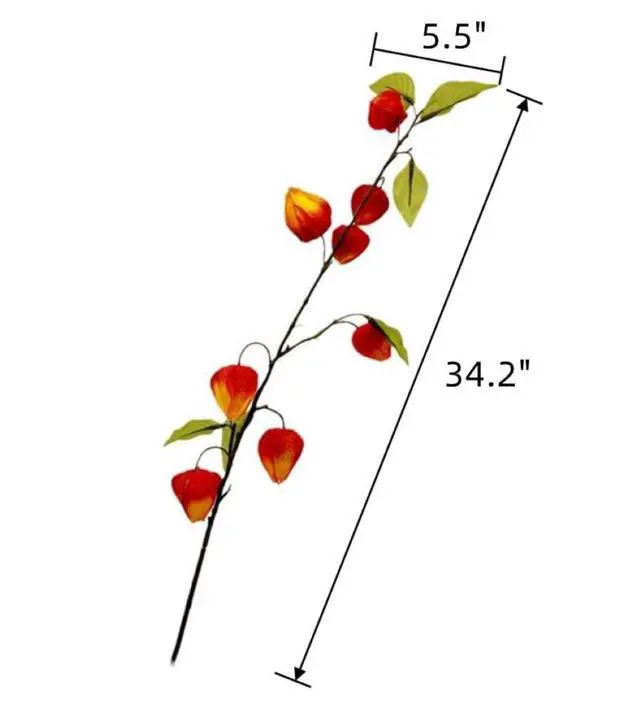 Alt view image 4 of 6 - Artificial Plant Lantern Flowers, 3 Bouquets of 34.25 Inch High Lantern Flowers for Home, Patio, Garden, Balcony, Wedding, Party, Holiday Decoration (Orange Red)