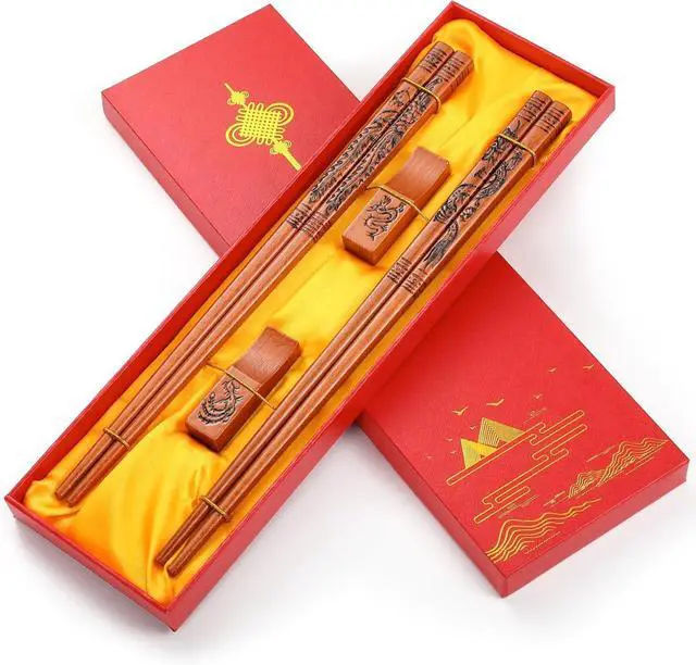Main image of Reusable Chopsticks, Dragon and Phoenix Chopsticks Set, Dishwasher-Safe Chopstick for Chinese Traditional Fashion Gift Set2 pairs