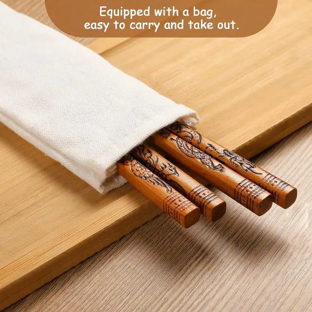 Alt view image 3 of 7 - Reusable Chopsticks, Dragon and Phoenix Chopsticks Set, Dishwasher-Safe Chopstick for Chinese Traditional Fashion Gift Set2 pairs