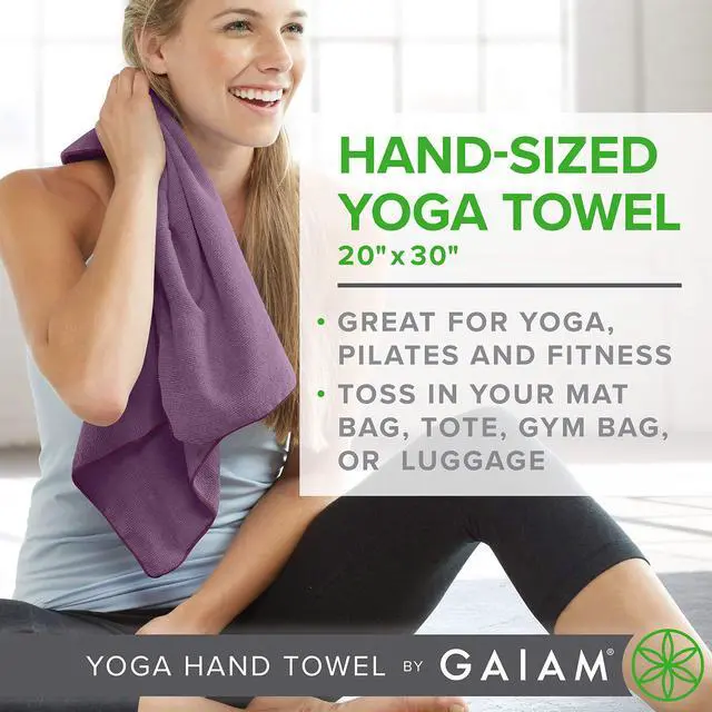 Alt view image 2 of 4 - Yoga Hand Towel (30" W x 20" L) Lightweight, Absorbent Microfiber Towel for Hot Yoga, Pilates & Gym Workouts