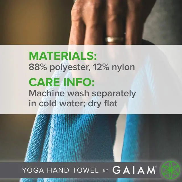 Alt view image 4 of 4 - Yoga Hand Towel (30" W x 20" L) Lightweight, Absorbent Microfiber Towel for Hot Yoga, Pilates & Gym Workouts