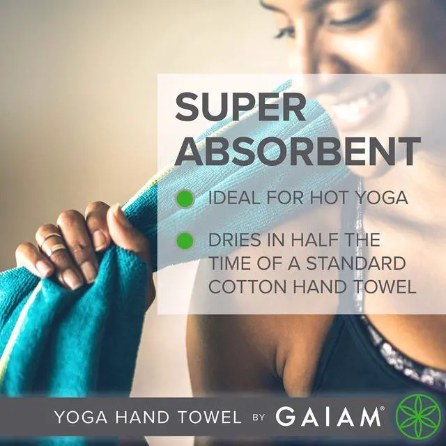 Alt view image 3 of 4 - Yoga Hand Towel (30" W x 20" L) Lightweight, Absorbent Microfiber Towel for Hot Yoga, Pilates & Gym Workouts