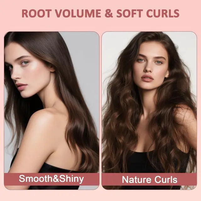 Alt view image 5 of 7 - 1.25/1.5 Inch Curling Iron Brush Ceramic Double PTC Heated Round Hair Curling Comb, Tourmaline Ionic Hot Hair Curler Thermal Brush for Traveling (1.25inch)