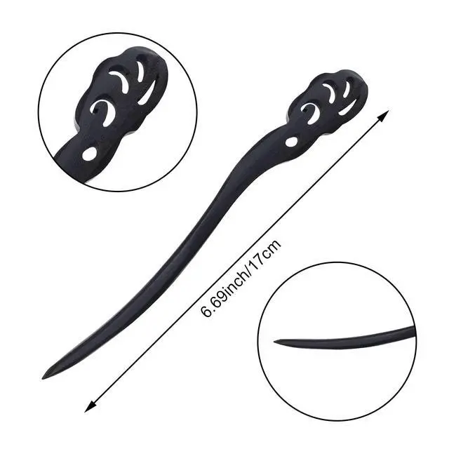 Alt view image 2 of 7 - 15 PCS Hair Sticks Chopsticks Chinese Pins for Women's Long Hair - Handmade Chignon Maker, Retro Sandalwood Barrettes & Accessories (15 Styles)