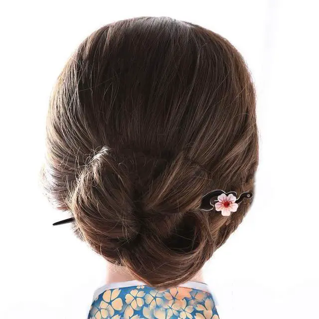 Alt view image 6 of 7 - Women Girl's Hair Stick Wooden Handmade Hair Accessories,Chinese Retro Hairpins Flower Decor Model B