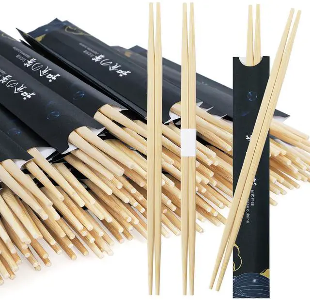 Main image of 150 Pairs 9.5 Inch Disposable Bamboo Chopsticks, Japanese Separated Double Pointed Chopsticks for Sushi, Asian Cuisine, Restaurants, Takeout