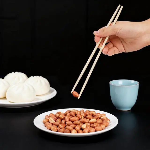 Alt view image 7 of 7 - 150 Pairs 9.5 Inch Disposable Bamboo Chopsticks, Japanese Separated Double Pointed Chopsticks for Sushi, Asian Cuisine, Restaurants, Takeout