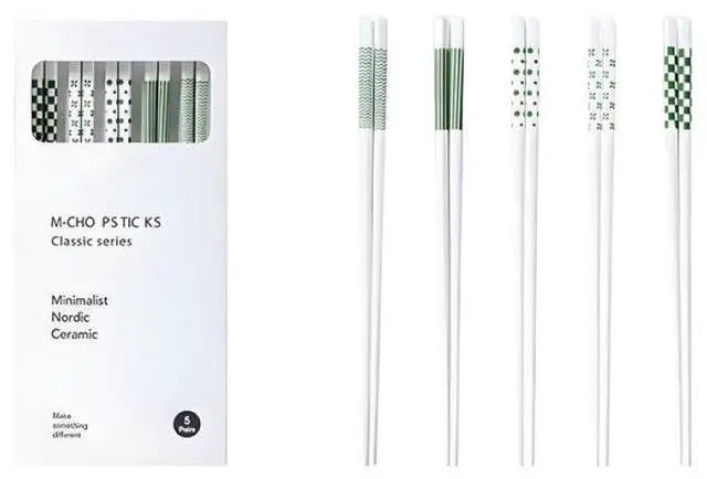 Main image of 10 Pairs Ceramic Chopsticks,9.65inch High-grade Bone Porcelain Chinese Chopsticks,Reusable chopsticks are suitable for Chinese and Japanese food, takeaway