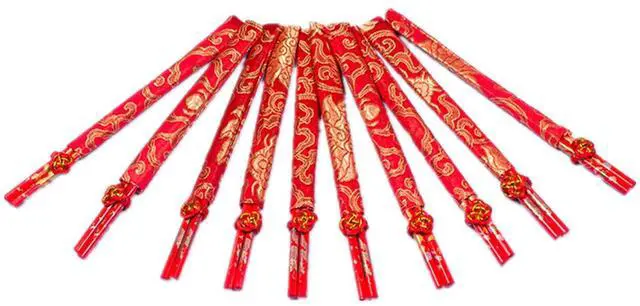 Main image of 10 Pairs Chinese Bamboo Chopsticks (10 Pairs Red Chopsticks)