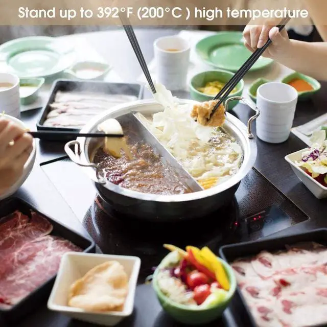 Alt view image 7 of 7 - 10 Pairs Fiberglass Chopsticks, Reusable Chopsticks and Dishwasher Safe10 1/2 Inches -Clover,Silver