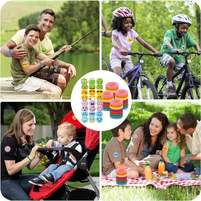 Alt view image 7 of 7 - 48 Pack Mosquito Repellent Bracelets with 72 Mosquito Patches, Individually Wrapped Mosquitoes Bracelets Stickers for Camping Swimming Outdoor Indoor, Deet Free