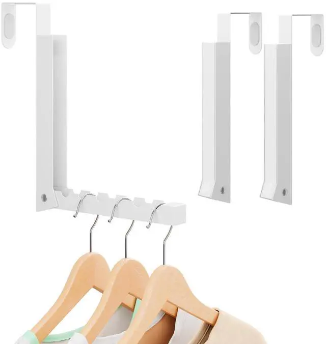 Main image of Over The Door Drying Rack, Foldable Metal Door Hanger, Space Saving Clothes Drying Rack for Laundry Room, Bathroom, Closet, Over Door Clothes Hanger Organizer (2 Pack)