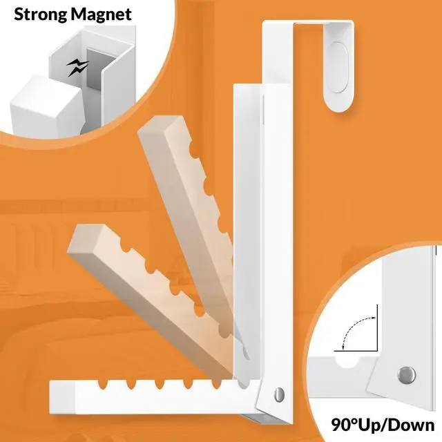 Alt view image 2 of 7 - Over The Door Drying Rack, Foldable Metal Door Hanger, Space Saving Clothes Drying Rack for Laundry Room, Bathroom, Closet, Over Door Clothes Hanger Organizer (2 Pack)