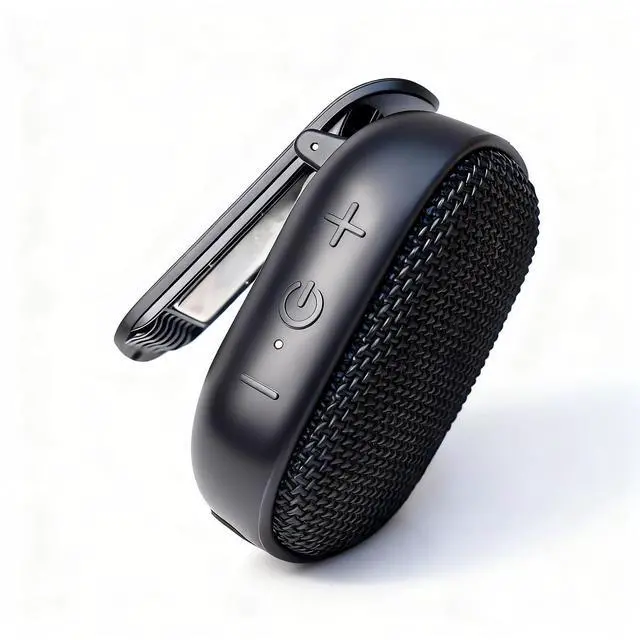 Main image of Wearable Bluetooth Speaker with Clip, Waterproof Mini Portable Speaker, SOS Emergency Alert, TWS Stereo, Built-in Mic, Hands-Free Speaker for Jobsite, Outdoor, Work, Golf, Hiking, Black