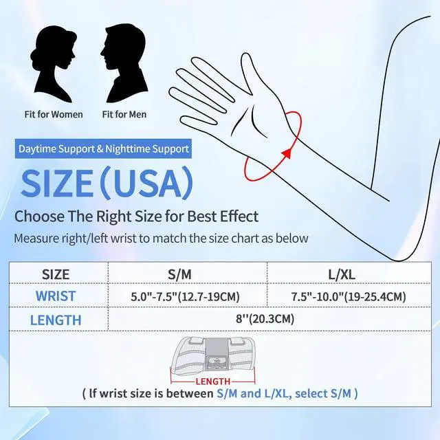 Alt view image 6 of 7 - Carpal Tunnel Wrist Brace Night Support for Women Men, Pain Relief Metal Wrist Splint for Tendonitis, Arthritis, Sprain, Fit Left or Right Hand for Work, Rigid Hand Brace for Sleeping, Black