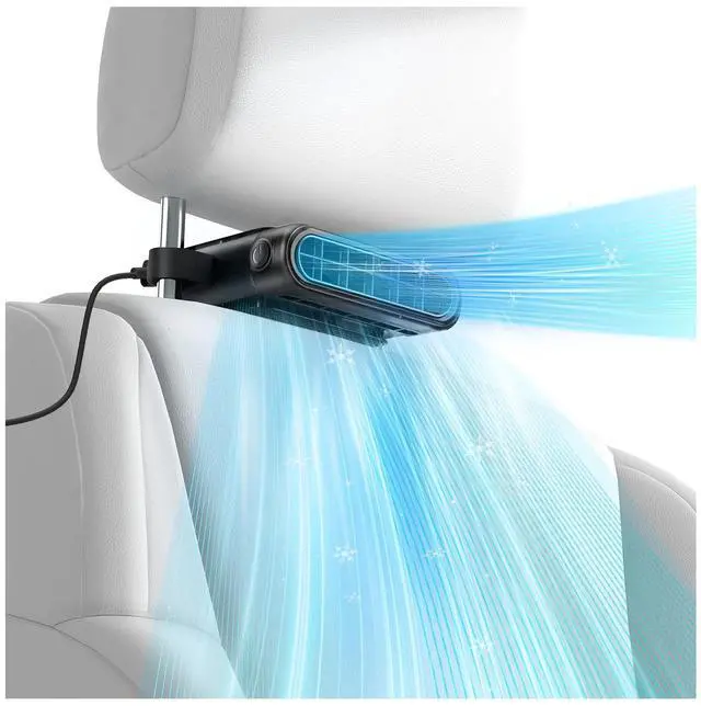 Main image of Car Seat Fan with Seatback Cooling Airflow for Driver & Back Seat Passengers, 3-speed Quiet USB Backseat Fan for Baby Rear Facing, Headrest Carseat Fan for Infant, Kids & Dogs
