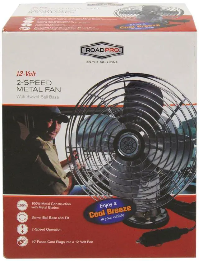 Alt view image 2 of 4 - RP-1179 Car Fan, Heavy Duty, 12V, Metal, 7.5"