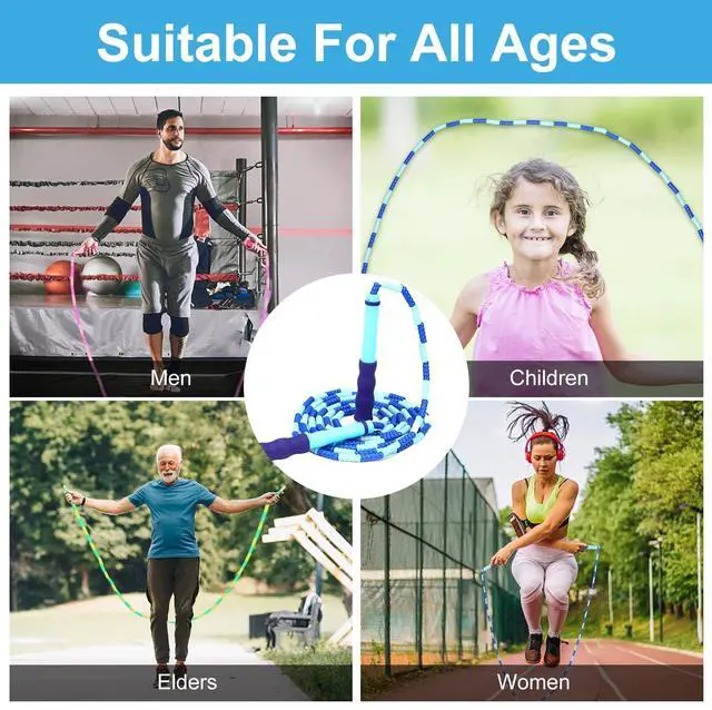 Alt view image 6 of 7 - GRAWUN Jump Rope For Kids, 3 Pack Soft Adjustable Length Tangle-Free Segmented Soft Beaded Skipping Rope, for Women, Men and Kids Keeping Fit, Workout and Weight Loss