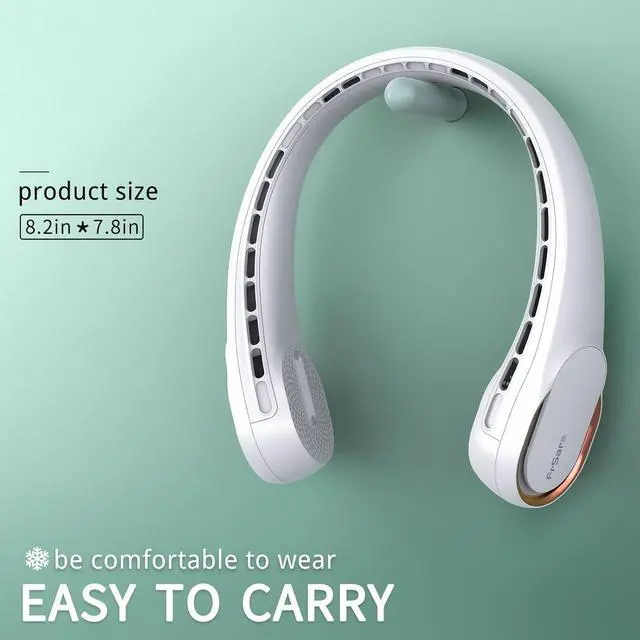 Alt view image 3 of 6 - Neck Fan, Portable Personal Fan Strong Wind, 4000mAh, Air Volume,360° Cooling, No Hair Twisting, Air Volume On 2 Sides, Non-Slip, Quick Charge, Long Use Time, Birthday Gift for Women, Dad, Men