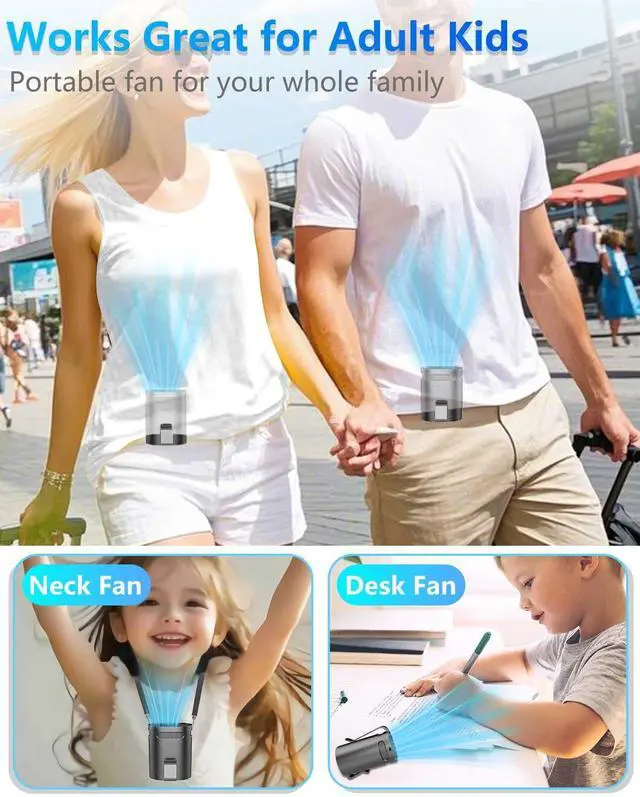 Alt view image 5 of 5 - Waist Fan Clip on-Mini Lightweight Portable Fans Rechargeable Under Shirt Belt Pants Body Fans that Blow Cold Air,Waistband Cooling Fan,Powerful Small Personal Hanging Neck Cooler AC Travel Black