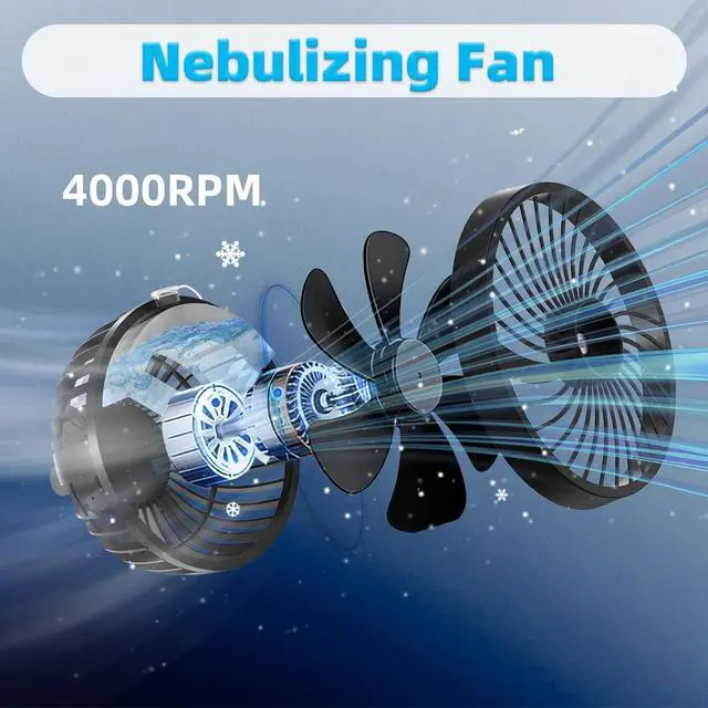 Alt view image 2 of 7 - Car Fan 5V Portable Auto Cooling Misting Fan Dual Head Rotatable USB Vehicle Fans 2 Speeds Strong Wind Electric Air Circulation Fans for Car Dashboard Truck SUV Sedan RV Van Boat Golf Cart