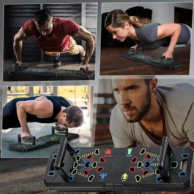Alt view image 7 of 7 - Solid Push Up Board,Home Gym,16 in 1 Home Workout Equipment Multi-Functional Push Up Stands System Fitness Floor Chest Muscle Exercise Professional Equipment Burn Fat Strength Training Arm Men & Women