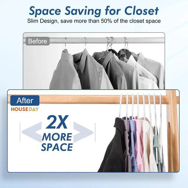 Alt view image 6 of 7 - White Plastic Hangers 20 Pack, 0.25" Slim Space Saving for Closet, Dorm, Laundry, 7 lb Heavy Duty Clothes Hangers Non-Slip Notches Perfect for Shirts, Dresses, Coats, Pants