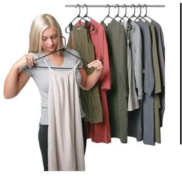 Alt view image 7 of 7 - Plastic Hangers Clothes Hangers for Clothing, Closet, Coats & Shirts - Durable & Space Saving - for Everyday Standard Use, Room Essentials & Basics - 20 Pack - Black