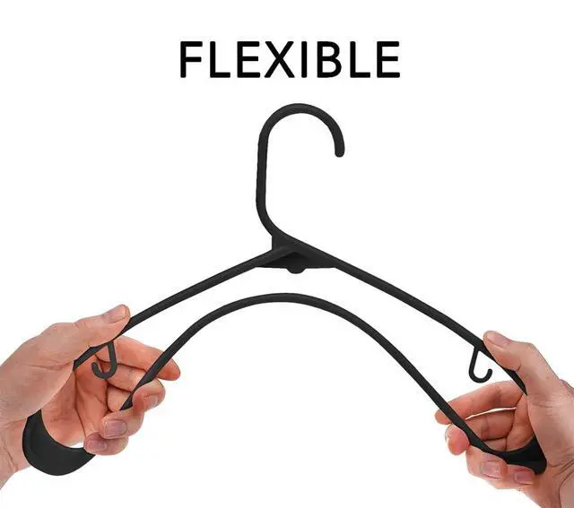 Alt view image 3 of 7 - Plastic Hangers Clothes Hangers for Clothing, Closet, Coats & Shirts - Durable & Space Saving - for Everyday Standard Use, Room Essentials & Basics - 20 Pack - Black
