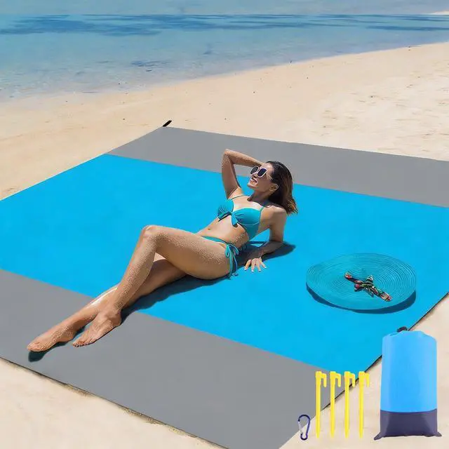Main image of Beach Blanket Waterproof Sandproof 83"x107" 1-6 Adults Extra Large Beach Mat Quick Drying Outdoor Picnic Mat Beach Accessories for Travel, Camping, Hiking