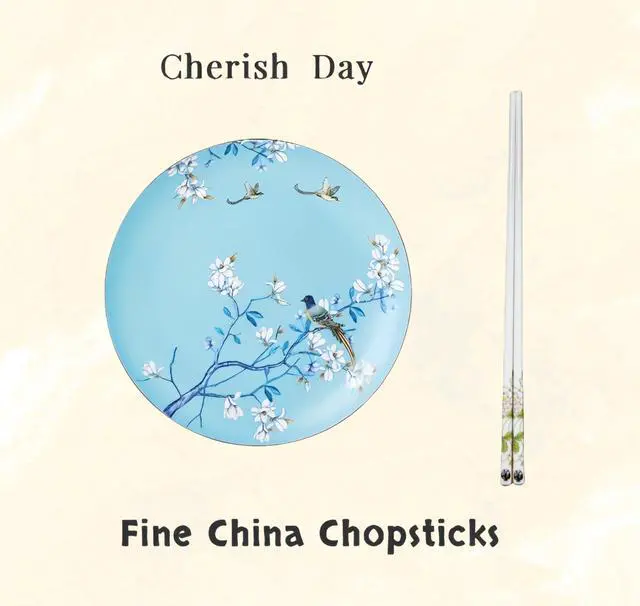 Alt view image 3 of 4 - Ceramic Chopsticks Set of 5 Porcelain Chinese Chopsticks Easy To Clean, 9.6-Inch Best Gift Choice