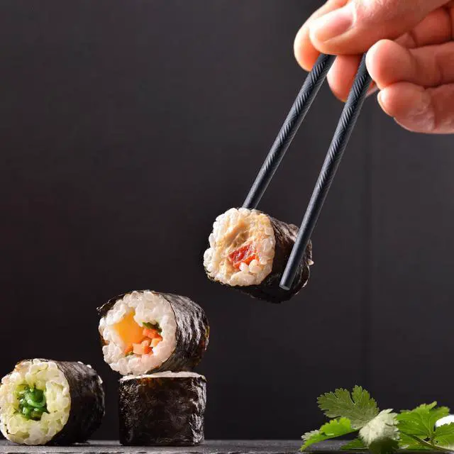 Alt view image 5 of 7 - Premium Reusable Chopsticks, Dishwasher Safe Fiberglass Chopsticks, Japanese Chinese Chop Sticks 5 Pairs Gift Set 9.5 Inch