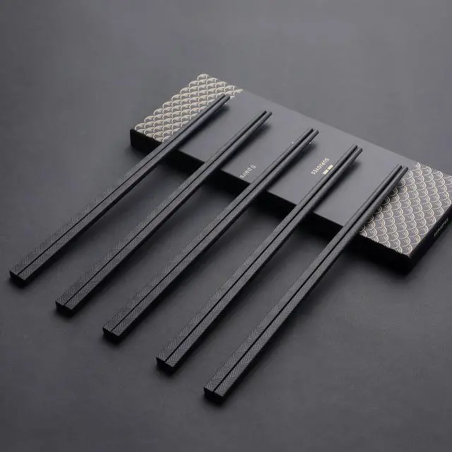 Alt view image 4 of 7 - Premium Reusable Chopsticks, Dishwasher Safe Fiberglass Chopsticks, Japanese Chinese Chop Sticks 5 Pairs Gift Set 9.5 Inch