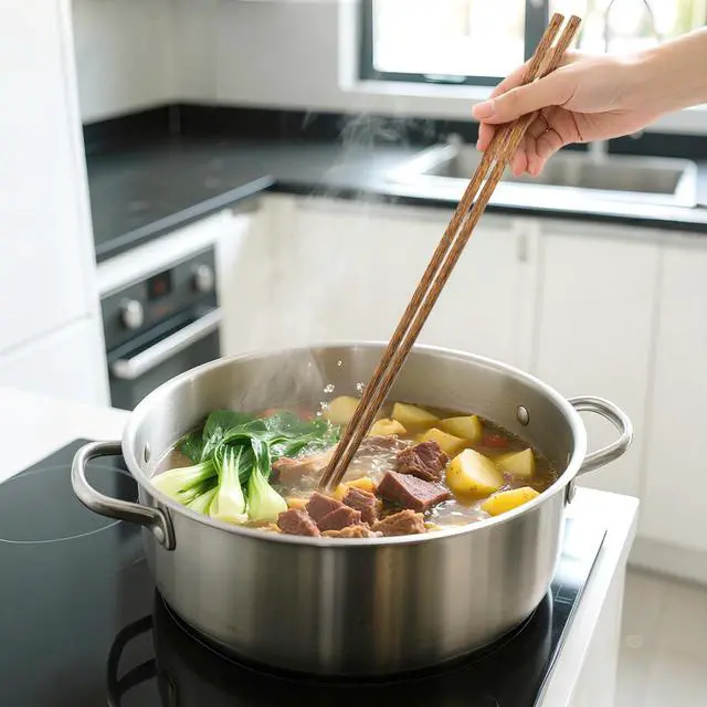 Alt view image 6 of 7 - 10 Pairs Extra Long Cooking Chopsticks, 16.5 Inches Reusable Wooden Chopsticks, Chinese Long chopsticks for Kitchen Cooking, Frying Hot Pot, Grilling, Camping