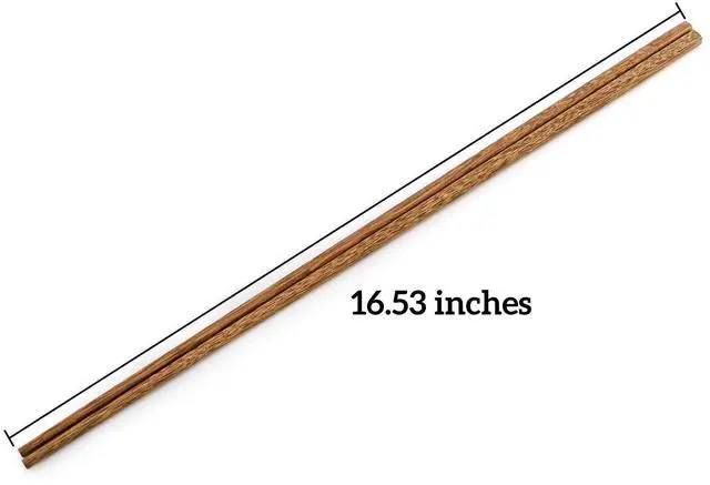 Alt view image 2 of 7 - 10 Pairs Extra Long Cooking Chopsticks, 16.5 Inches Reusable Wooden Chopsticks, Chinese Long chopsticks for Kitchen Cooking, Frying Hot Pot, Grilling, Camping
