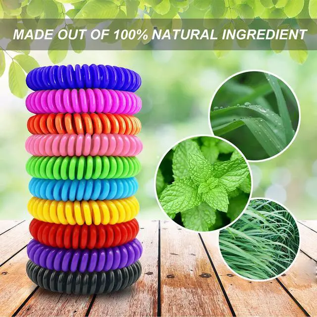Alt view image 2 of 7 - 40 Pack Mosquito Repellent Bracelets, Individually Wrapped DEET-Free Insect & Bug Repellent Wrist Bands for Kids & Adults Outdoor Camping Fishing Traveling