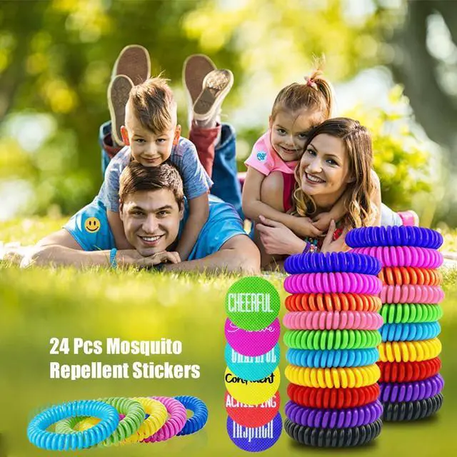 Alt view image 6 of 7 - 40 Pack Mosquito Repellent Bracelets, Individually Wrapped DEET-Free Insect & Bug Repellent Wrist Bands for Kids & Adults Outdoor Camping Fishing Traveling