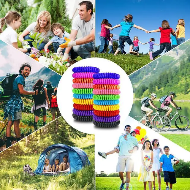 Alt view image 7 of 7 - 40 Pack Mosquito Repellent Bracelets, Individually Wrapped DEET-Free Insect & Bug Repellent Wrist Bands for Kids & Adults Outdoor Camping Fishing Traveling